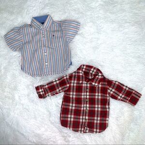2 Adorable Baby Boys Dress Shirts 3-6 Months